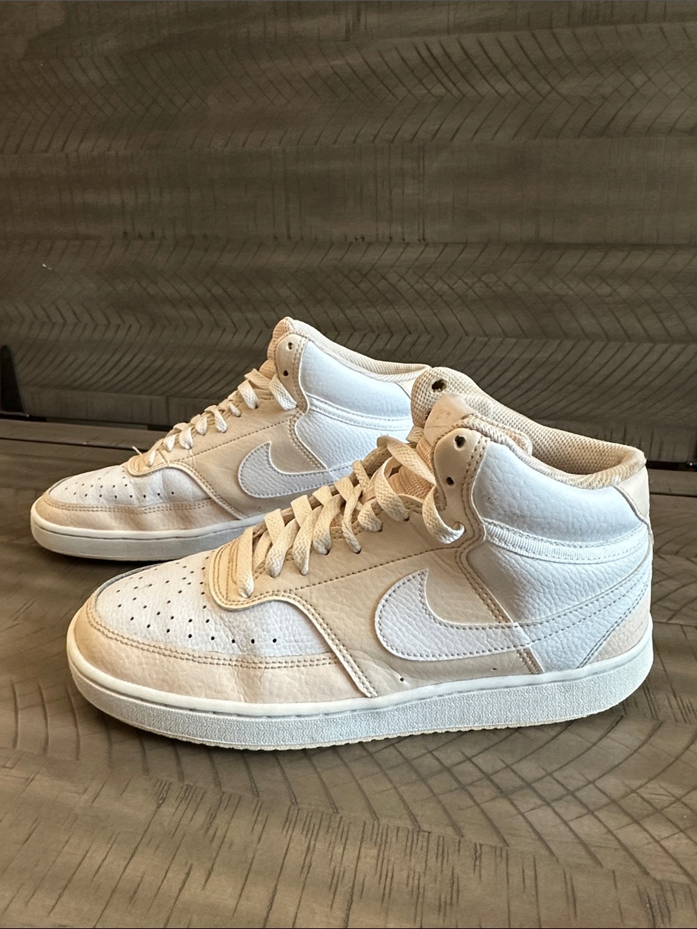 Nike Mid-Top Sneakers in White and Cream